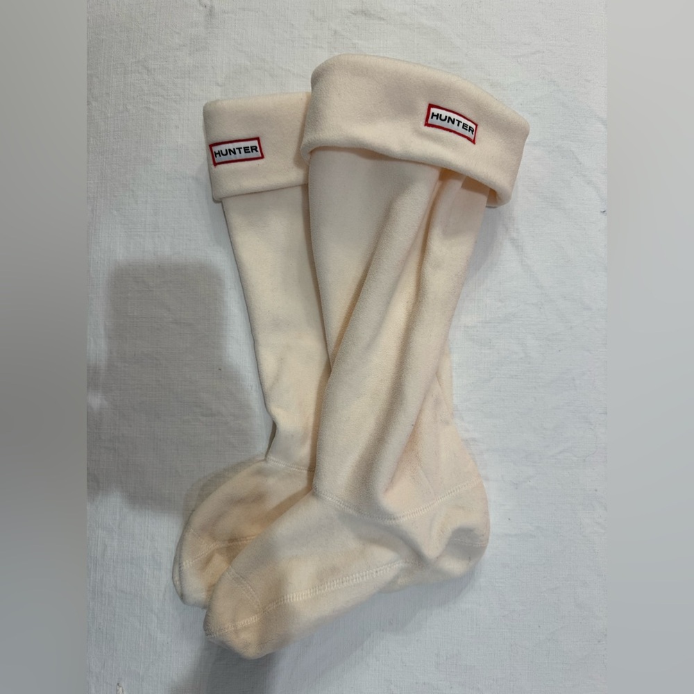 Hunter Cream Tall rainboot Socks - Women’s Large